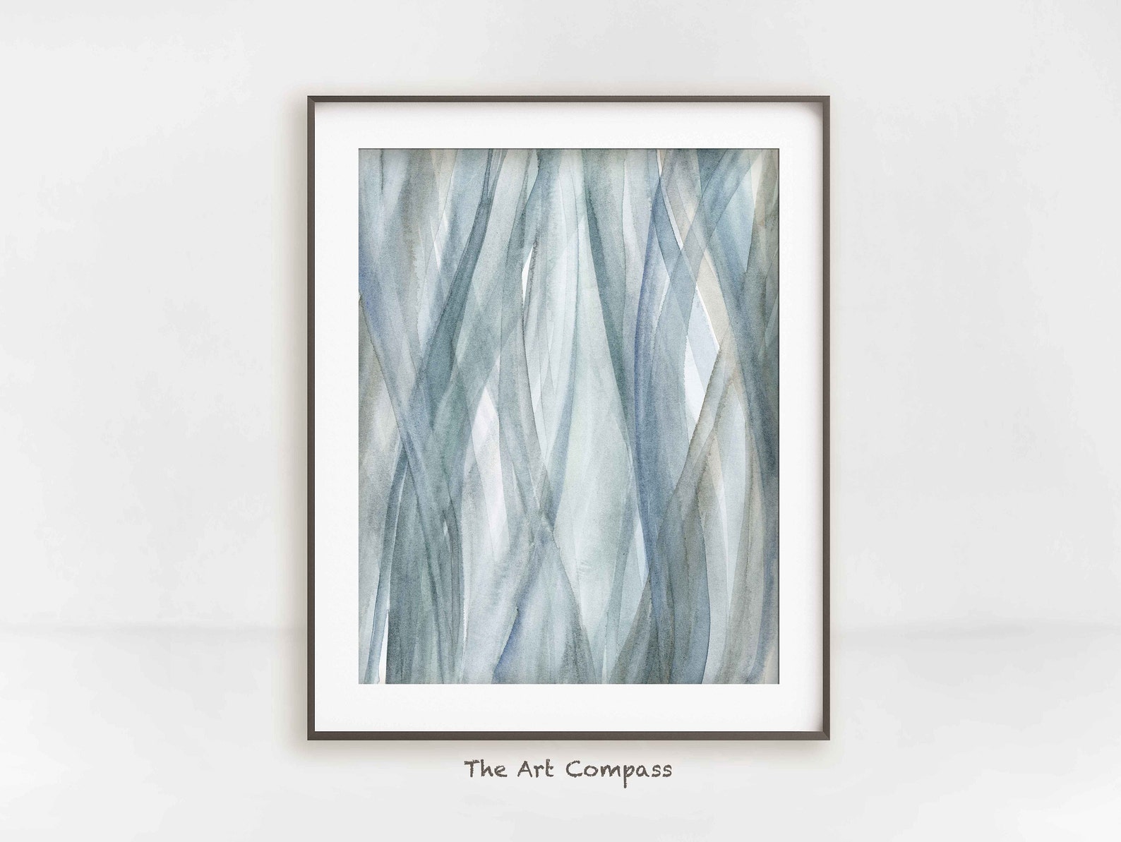 Printable Wall Art Grey Blue Watercolor Abstract Print | Etsy