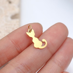 5pcs Stainless Steel Cat Charm Jewelry Pendant Accessories Y398