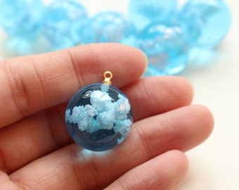 4pcs Resin Blue Sky Cloud Ball Geometry Charm Jewelry Pendant Accessories GL450