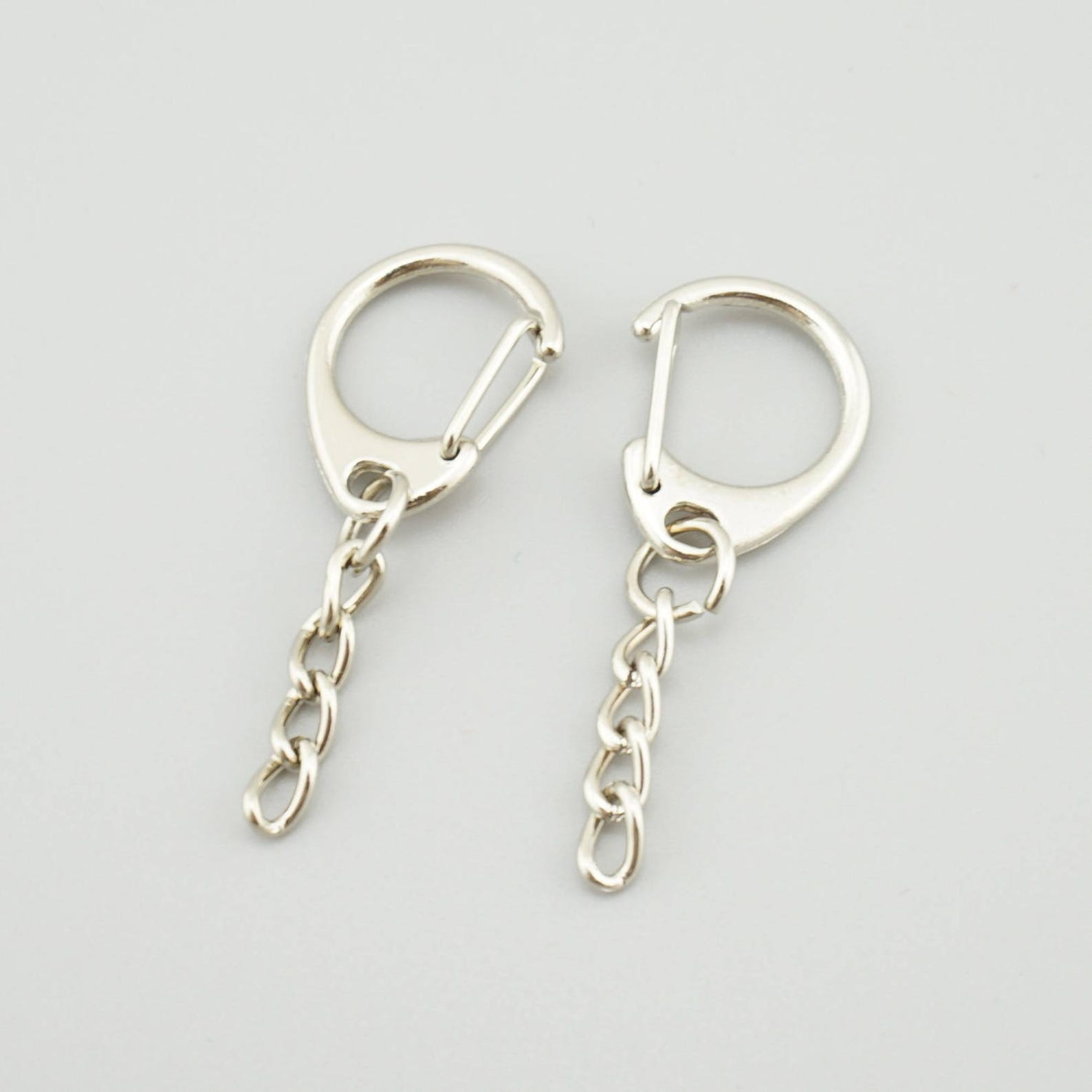 20pcs 46mm White K Alloy Key Ring With Big D Clasp Key Chains Etsy