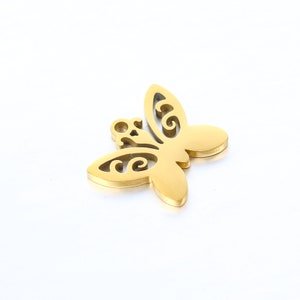 5pcs Stainless Steel Butterfly Charm Jewelry Pendant Accessories Y432