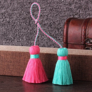 Doulbe Cotton Tassels Double Colors Tassels For Jewelry Making YL001
