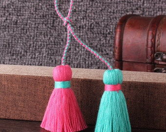 Doulbe Cotton Tassels Double Colors Tassels For Jewelry Making YL001