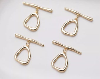 14K Gold Plated Irregular OT Clasp For Bracelet Necklace Component Jewelry Accessories GL2383