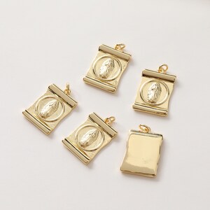 15x22mm 14k Gold Plated Brass Virgin Mary Rectangle Geometry Charm Jewelry Necklace Pendants Accessories GL821 image 1