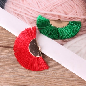 Fan Tassels,Silk Tassles,Tassles With Gold Cap For Jewelry Making YL2445