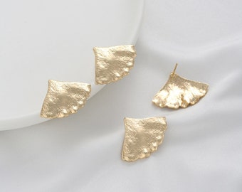 14K Gold Plated Ear Stud,Brass Ear Studs,Leaf Ear Stud,Jewelry Earring Accessories With 925 Sterling Silver Pin R439YY
