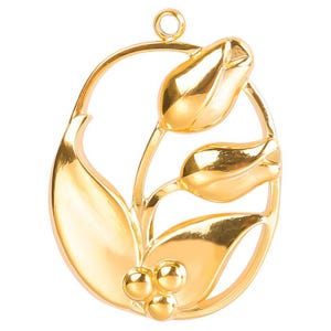 Pendentif en acier inoxydable, breloque tulipe, collier pendentif, accessoires de bijouterie ZN586