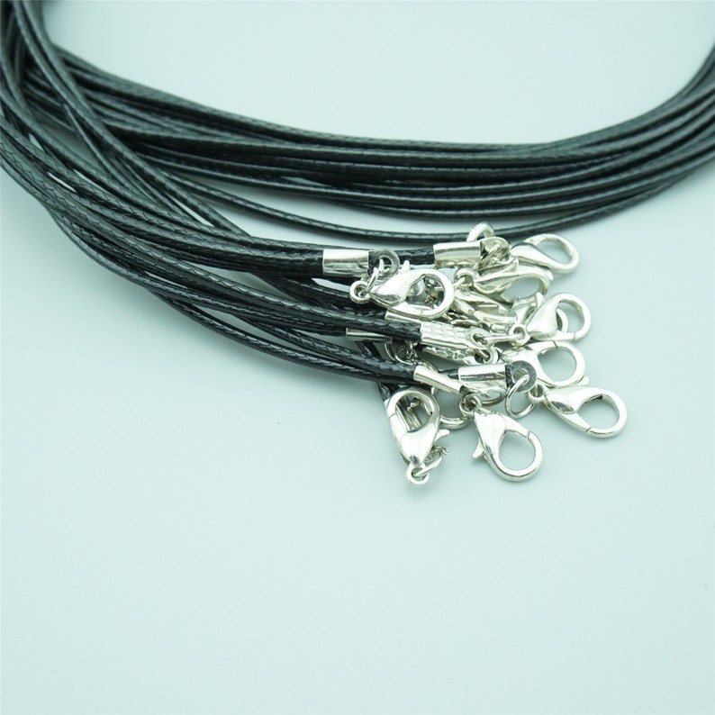 20pcs 1.5mm 1618 Inches Black Wax Cords Necklace Black Cords Etsy
