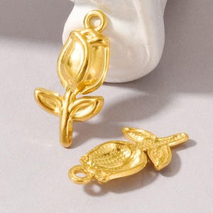 Pendentif en acier inoxydable, breloque fleur, collier pendentif, accessoires de bijouterie ZN2059
