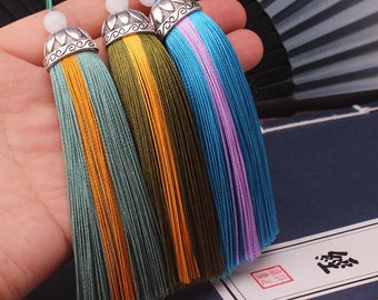 2pcs 100mm Double Colors Tassels,Fan Tassels,Silk Tassels Jewelry Making Tassels, Handmade Tassels YR086