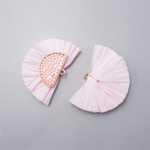 Pink Raffia Tassels,Fan Tassels,Tassels For Jewelry Making SC003