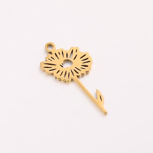Stainless Steel April Flower Charm Jewelry Pendant Accessories Y902D