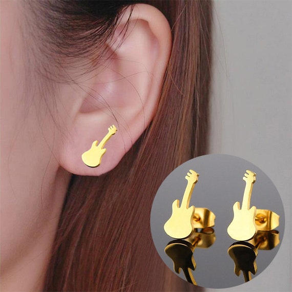 6pcs Guitar Ear Studs stainless Steel Earring tiny Earrings Jewelry Ear Stud Accessories D033 Etsy UK