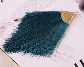 80MM Fan Tassels,Gold Cap Tassels,Silk Tassels Jewelry Making Tassels, Handmade Tassels YL666