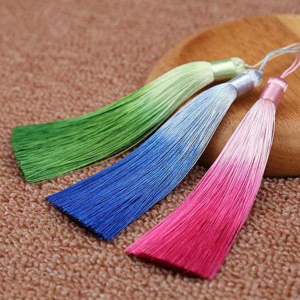 105mm Gradient Color Tassels,Long Tassels,Silk Tassels Jewelry Making Tassels, Handmade Tassels