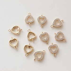 2pcs/4pcs/10pcs 8x12mm 18k Gold Plated Brass CZ Pave Zircon