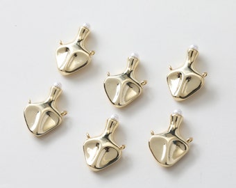 4pcs 16x21mm 14K Gold Plated Brass Bottle Geometry Charm Jewelry Necklace Pendants Accessories GL765