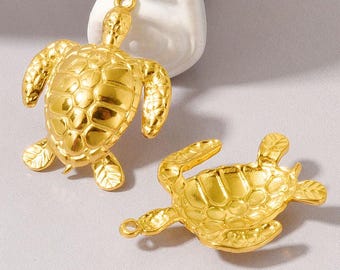 Stainless Steel Pendant,Sea Turtle Charm,Necklace Pendant,Jewelry Findings ZN2063