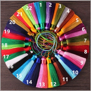 75MM High Quality Silk Tassels,Double Colors Tassels,Fat Silk Tassels Jewelry Making Tassels, Handmade Tassels YD001