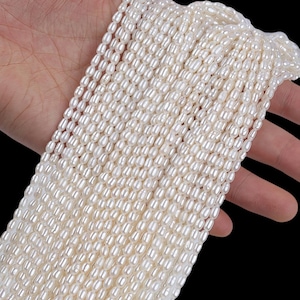 1 Strand 2-2.5mm AAA Mini Natural Freshwater Pearl Beads Rice Pearls Beads Oval Pearl Beads ZB041