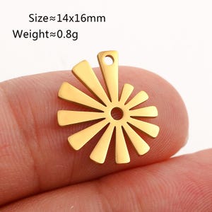 Accessoires pendentifs bijoux breloque fleur en acier inoxydable Y875