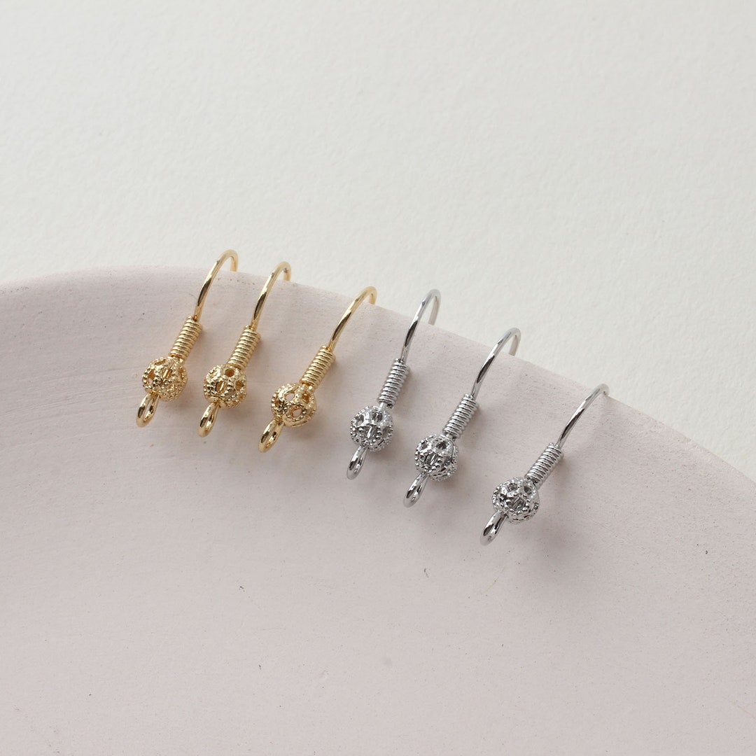 Ohrring-Haken 14k Vergoldet – Rund, 14 Mm Durchmesser, 5 Mm Breit, Aus 925er Sterlingsilber, 6 Stück, Für Schmuckherstellung