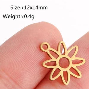 5pcs Stainless Steel Flower Charm Jewelry Pendant Accessories Y958