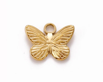Accesorios de joyería con dije de mariposa de acero inoxidable Y710
