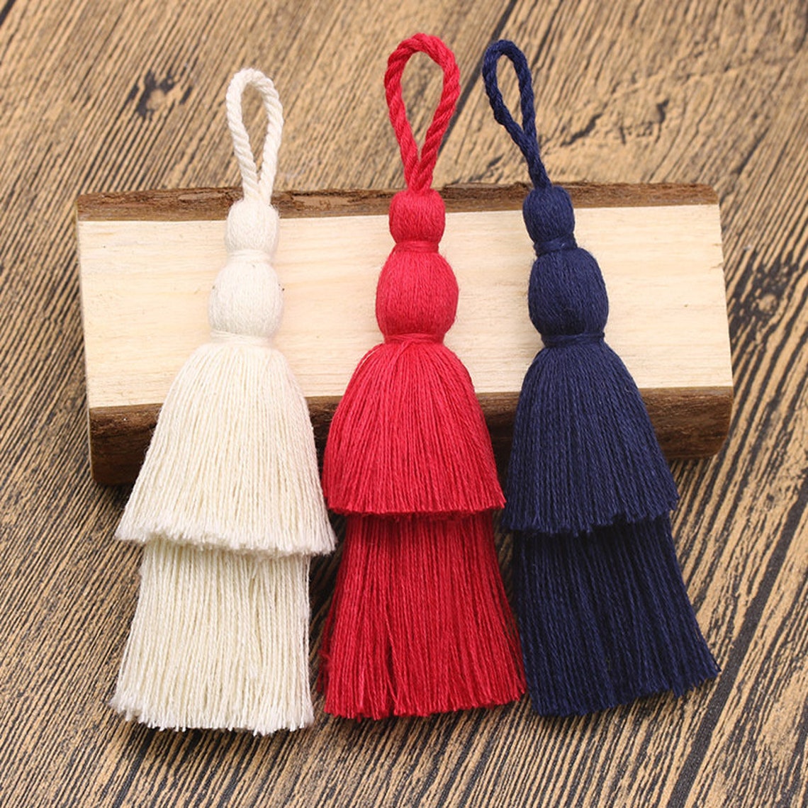 120MM Stacked TasselsCotton TasselsBeige Tassels Charm Etsy