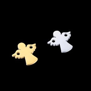 Conjunto de 5 pingentes de ângulo em aço inoxidável banhado a ouro 18K (12 x 12 mm) Y397