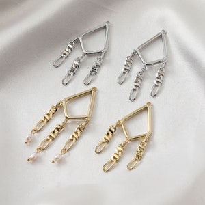 20x48mm 14K Placcato Oro Ottone Nappe Catene Fascino Gioielli Collana Pendente Accessori GL609 immagine 1