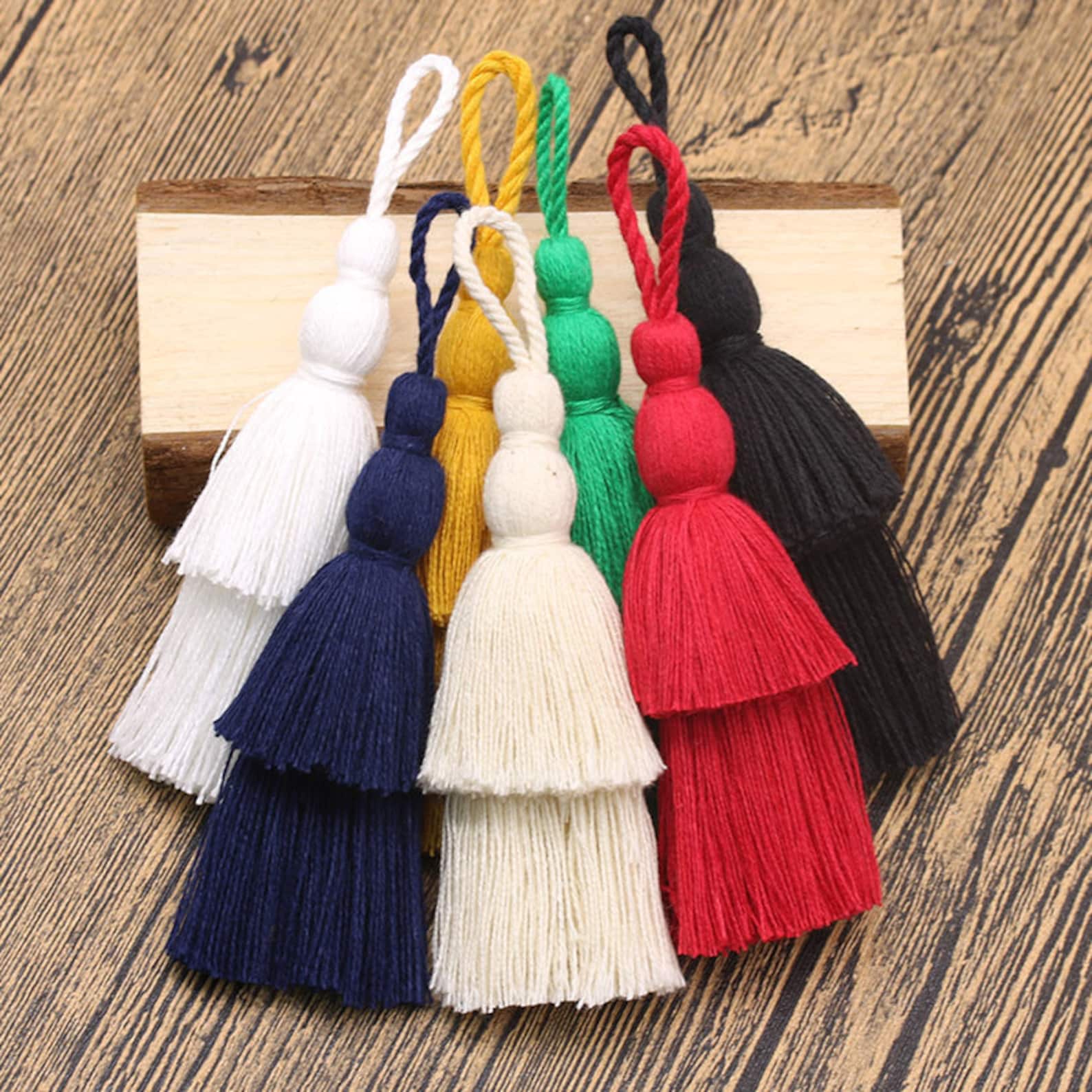 120MM Stacked TasselsCotton TasselsBeige Tassels Charm Etsy