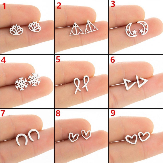 Dropship 7 Pairs Stainless Steel Stud Earrings For Women Men Tiny Round CZ  Ball Pearl Earrings Circle Triangle Square Bar Ear Studs Small Cartilage  Tragus Earrings Hypoallergenic to Sell Online at a