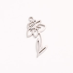 Stainless Steel March Flower Charm Jewelry Pendant Accessories Y902C