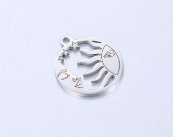 5pcs Stainless Steel Crescent Charm Jewelry Pendant Accessories Y396