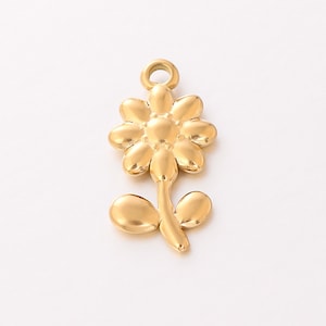 Stainless Steel Flower Charm Jewelry Necklace Pendant Accessories Y1032