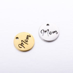 10pcs Stainless Steel Mom Charm Jewelry Pendant Accessories Y672