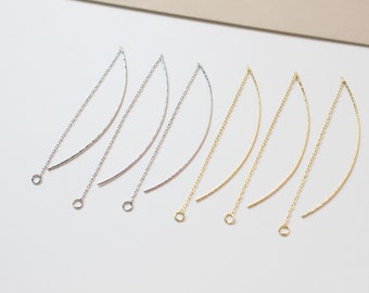 50mm 18K Gold Plated Brass Threader Earrings Chain Earrings Dainty String Earrings Dangle Earrings Bridesmaid Earrings GL146