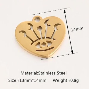 5pcs Stainless Steel Heart Charm Jewelry Pendant Accessories Y971