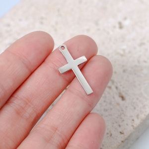 5pcs Stainless Steel Cross Charm Jewelry Pendant Accessories Y417