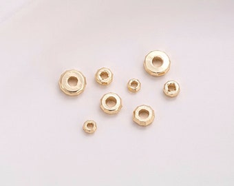 100pcs 14K Gold Plated Brass Interval Bead Spacer Beads For Bracelet Jewelry Necklace Earring Accessories Z264YY