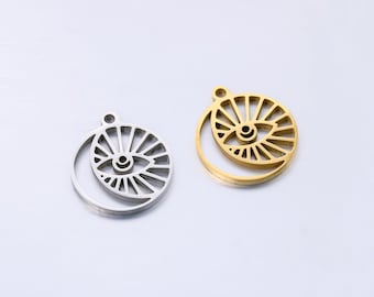 10pcs Stainless Steel Eye Charm Jewelry Pendant Accessories Y491