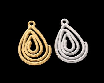 Colgante de acero inoxidable chapado en oro de 18 quilates (19 x 29 mm, 3/6/12 unidades) Y997