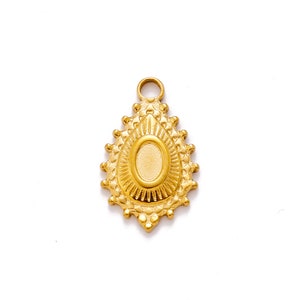 Stainless Steel Drop Base Charm Jewelry Necklace Pendant Accessories Y638