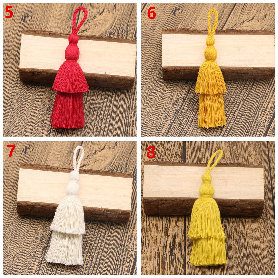 120MM Stacked TasselsCotton TasselsBeige Tassels Charm Etsy