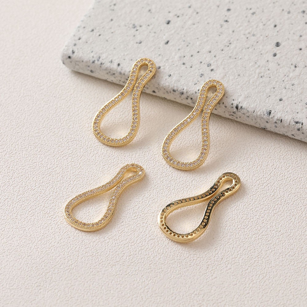 14K Gold Plated Brass CZ Pave Zircon Irregular Charm Jewelry 14K Gold Plated Brass CZ Pave Zircon Irregular Charm Jewelry