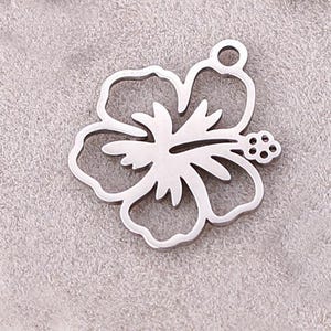 5pcs Stainless Steel Flower Charm Jewelry Pendant Accessories Y813