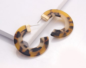 Acetate Celluloid Ear Studs,C Ear Studs, Celluloid Ear Studs,Resin Earring YN0291