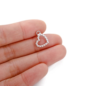 18K Gold Plated Stainless Steel Heart Charm Jewelry Pendant Accessories Y696